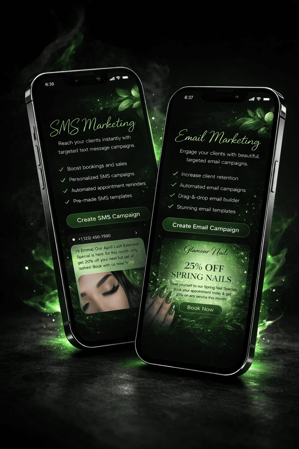 SMS and email marketing campaigns in EasySched dashboard